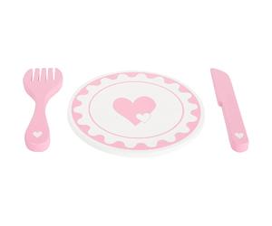Small_foot dinette assiettes et couverts en bois - 6 pièces