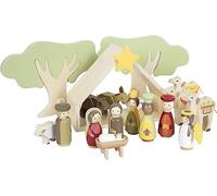 Set de jeu Crèche de Noël - Enfant - Bois - 11x22x18 cm - 7 figurines - Dès 3 ans