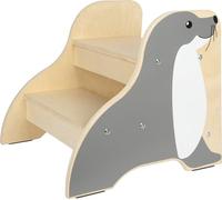 Small Foot Design Tabouret Phoque Wildlife en bois — marchepied antidérapant, 150 kg, dès 2 ans
