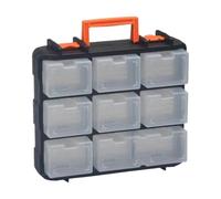 Small Parts Organizer - 16 Compartment Tool Box | Portable Storage Case | Transparent Tool Box for Hardware for Screws Bolts Toys Jewelry Fishing Tackle Office Garage Workshop Craft Room