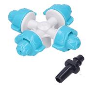 Smandy 50 Ensemble de Buses de Brumisation en Plastique 4 Sorties Atomisation Fine Connexion 0,2 Po pour Patio Refroidissement Serre Irrigation Plante Arrosage Fournitures de Jardin