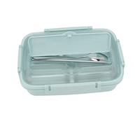 Smandy Boîte à Déjeuner à 3 Compartiments en Acier Inoxydable 304, avec Cuillère et Baguettes, pour Bureau, école, Voyage, Pique-nique (BLUE)