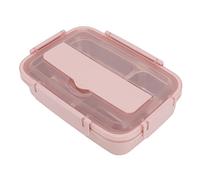 Smandy Boîte à Déjeuner à 3 Compartiments en Acier Inoxydable 304, avec Cuillère et Baguettes, pour Bureau, école, Voyage, Pique-nique (PINK)