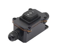 Smandy Boîte de Jonction IP68, Boîte électrique Extérieure 2 Voies Ignifuge PC 12 V 16 A avec Interrupteur à Bascule, Boîtier de Câblage PG9 4-8 Mm pour Lumières Extérieures Pompe à Eau Bricolage