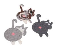 Smandy Dessous de Verre sur Le Thème des Chats, Ensemble de 3 sous-Verres Tissés en Polyester Absorbant, Tapis de Tasse à café Isolants Thermiques pour Boissons Chaudes et Froides, Décoration de