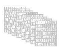 Smandy Ensemble d'Autocollants Alphabet, Autocollants en PVC avec Lettres et Chiffres, 8 Feuilles avec Chiffres Majuscules et Minuscules et Symboles pour Boîte aux Lettres, Porte, Fenêtre, Voiture,
