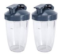 Smandy Ensemble de Récipients et Couvercles de Rechange Transparents de 24 Oz, sans BPA, Lavable au Lave-vaisselle, Couvercle Rabattable étanche avec Joint en Caoutchouc pour