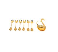 Smandy Ensemble d'ornements, Agitateurs Multifonctionnels de Couverts à Dessert de Style de Luxe Européen pour café, thé, Crème Glacée, Gâteau, Cuillère de Style Européen, Argenterie Unique (6 cm