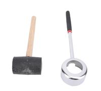Smandy Ensemble d'ouvre-Noix de Coco, Outils d'ouverture de Noix de Coco en Acier Inoxydable avec Kit de Marteau, Poignée Antidérapante, Conception Portable pour étal de marché de Cuisine à