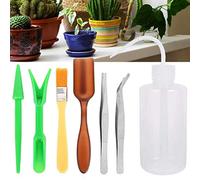Smandy Mini Ensemble d'outils de Jardinage Domestique, Kit de Transplantation de Plantes Succulentes en Plastique et en Fer, 3 Utilisations pour Creuser, Rempoter Le Sol, pour bonsaï d'intérieur,