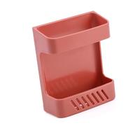 Smandy Organiseur Mural sans Perche avec étagère pour Télécommande et Téléphone, Matériau ABS, Design Minimaliste, 8,8x3,8x10,8 Cm, pour Rangement Domestique (rouge)