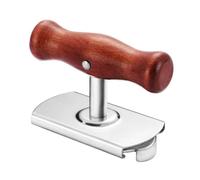 Smandy Ouvre-boîte en Acier Inoxydable avec Poignée en Bois D'eucalyptus pour Bouteilles et Canettes, Mécanisme de Rotation Lisse, Conception Légère pour le Camping en Plein Air