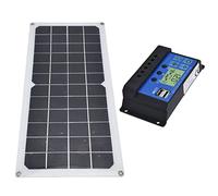 Smandy Panneau Solaire Monocristallin 10W avec Contrôleur de Sortie USB 5V pour Batterie de Voiture Marine RV Chargeant le Système Hors Réseau