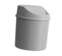 Smandy Poubelle de Bureau Compacte Grise, Mini Poubelle en Plastique avec Couvercle Pivotant, Corbeille à Déchets de Comptoir de 1,5 L pour Bureau, Cuisine, Salle de Bain, Chambre à Coucher (GRAY)