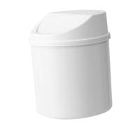 Smandy Poubelle de Bureau Compacte Grise, Mini Poubelle en Plastique avec Couvercle Pivotant, Corbeille à Déchets de Comptoir de 1,5 L pour Bureau, Cuisine, Salle de Bain, Chambre à Coucher (WHITE)