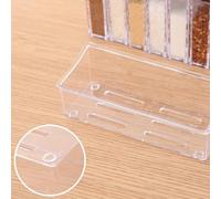 Smandy Réservoir de Stockage de Condiments, Récipient d'assaisonnement Transparent PS PP avec Couvercle à Ouverture Bidirectionnelle, Couvercle Amovible et Bec Verseur à Sept Trous, pour Comptoir