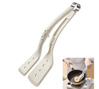 Smaoqingji Double Spatule œufs au Plat - 1 Pièce, Blanche, Spatules et Pince 2 en 1, Pour Soulever et Retourner les Aliments Tels que les œufs au Plat, les Crêpes, le Poisson et les Steaks