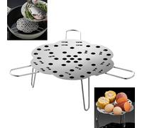 Smaoqingji Support Cuisson Vapeur Acie Inoxydable - 1 Pièce，Cooking Stand Insert Steam Rack，Convient pour Une Large Gamme de Casseroles et Poêles, Facile à Cuire Différents Aliments dans la Poêle
