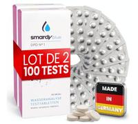 smardy 100 pastilles DPD1 photomètre, comprimés test chlore libre piscine | Pour Testeurs d'eau Électroniques, Analyse Précise pour Spa, Aquarium & Eau Potable - Made in Germany
