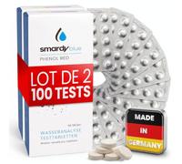 smardy 100 pastilles Phenol Red photomètre, comprimés test pH piscine | Pour Testeurs d'eau Électroniques, Analyse Précise pour Spa, Aquarium & Eau Potable - Made in Germany