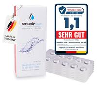 smardy 60 Pastilles de Test Rapide Phenol Red (Valeur pH) pour Piscine, Whirlpool & Aquarium, Analyse précise Eau Potable & Spa, Comprimés Made in Germany