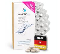 smardy Kit 50 Pastilles Photomètre, 10x Phenol Red, DPD1, DPD3, Alka-M, CyA | pH, chlore libre et total, TAC, stabilisant, pour testeurs électroniques PoolLab, SCUBA II, BAYROL