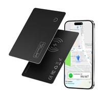 Smart Air Tracker Carte Tag, Rechargeable Wallet Traqueur Compatible avec Find My (iOS Uniquement), Localisateur d'objets Carte Mince 1,6 mm pour Valises/Sacs à Main/Valises/Sacs de Voyage (2 PCS)