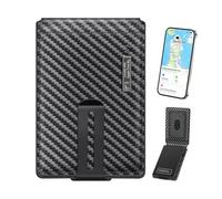 SMART CC Portefeuille Bluetooth anti-perte avec traqueur et localisateur, fonctionne avec Apple Findmy, portefeuille pop-up traçable pour homme, fenêtre d'identité, sangle pour espèces, cadeau pour