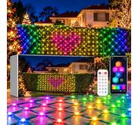 Smart Christmas Net Lights, App & Remote Control LED Mesh Curtain Lights with RGB Modes, USB Powered Outdoor Wall Window Fairy Lights for Christmas Party Decor (3m*1.2m(600 Led))