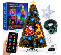 Smart Christmas Tree Lights, Smart Animated Christmas Tree Lights (1.8m) | 400 Addressable LEDs Create 200+ Patterns, Diy Animation and Music Sync Effects, Dimming & USB Power, Timer, Remote Control