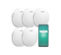 Smart Connect Détecteur de Fumée Connecté - Batterie de 10 Ans - WiFi Avec Smart Life & Tuya - 5 pièces
