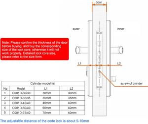 Smart Cylinder Lock With Tuya APP Keyless Electronic Fingerprint Door Lock BT Digital Password Lock Code Anti-theft Security Door Lock Core with Key Electric Lock