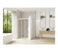 Smart Design 3 volets coulissants 80 profilé blanc verre transparent g - KINEDO PA90260BTNEG