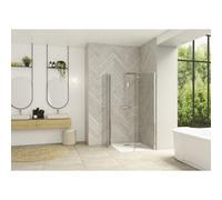 Smart Design accès angle pliant sans seuil 90 prof chr verre transparent - KINEDO PA90194CTNE