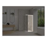 Smart Design accès d'angle clt sans seuil 110 profilé blanc verre transparent d - KINEDO PA90167BTNED