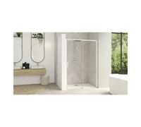 SMART DESIGN C 157 Paroi coulissante 170 cm droite sans seuil profil blanc