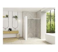 Smart Design coulissante sans seuil 100 profilé chromé verre transparent d - KINEDO PA90112CTNED