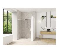 Smart Design coulissante sans seuil 110 profilé blanc verre transparent g - KINEDO PA90113BTNEG