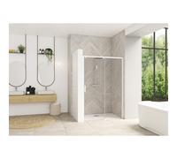 Smart Design coulissante sans seuil 150 profilé blanc verre transparent d - KINEDO PA90122BTNED