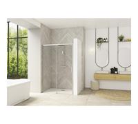 Smart Design coulissante sans seuil 90 profilé chromé verre transparent g - KINEDO PA90110CTNEG