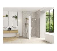 Smart Design pliante sans seuil 80 profilé chromé verre transparent - KINEDO PA9092CTNE