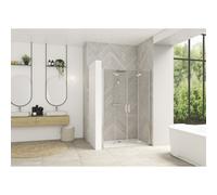 Smart Design pliante XXL sans seuil 140 profilé chromé verre transparent - KINEDO PA90103CTNE