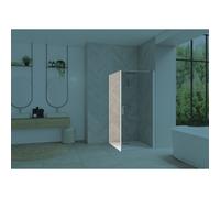 Smart Design retour fixe sans seuil 75 profilé blanc verre transparent - KINEDO PA90151BTNE