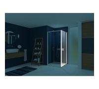 Smart Express Paroi Fixe 90X190 Cm Profile Blanc Verre Transparent - KINEDO PA1932BTNE