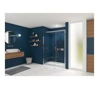 Smart Express Porte Coulissante 120X190 Cm Profile Chrome Verre Transparent - KINEDO PA1913CTNE