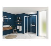 Smart Express Porte Pivotante 120X190 Cm Profile Blanc Verre Transparent - KINEDO PA1905BTNE