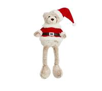 Smart Garden Décoration de Noël en peluche Père Noël - Gris/rouge - Assise - 40 cm - Décoration de Noël pour la maison - Teddy festif - Idée cadeau pour Noël - Décoration de Père Noël