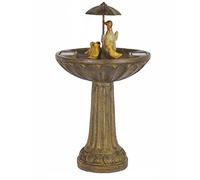 Smart Garden Fontaine de jardin solaire aspect bronze ornée d’une famille de canards sous un parapluie