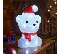 Smart Garden InLit Ours polaire glacé - Décoration de Noël en acrylique à piles avec LED blanc froid - 20 cm