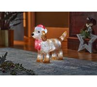 Smart Garden InLit Teckel de glace - Décoration de Noël en acrylique à piles avec 30 LED blanc froid - Décoration festive d'intérieur et d'extérieur avec minuterie automatique